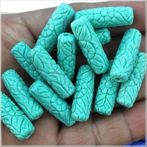 10pcs handmade beads stone powder material synthetic material 8x26mm tube shape for necklace or bracelets matching make accessor