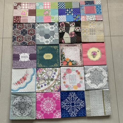 Decoupage paper napkins tissue vintage towel mysterious pattern striped moon star birthday wedding party home beautiful decor 20