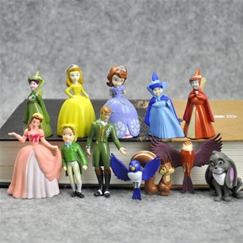 Disney New Sofia the First 12pcs/lot 3-6.5cm Princess Sofia PVC Action Figure Doll Toys For Children New Year The Best Gifts