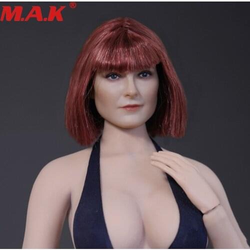 1/6 Scale D-006 Beauty Red Short Hair Headplay for 12" Female PH Jiaodol Action Figure