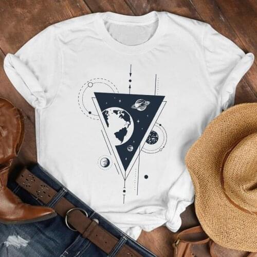 Women Lady Space Adventure Vacation Geometric 90s Fashion Shirt Clothes Womens Top Female Print T Tshirt Tee Graphic T-shirt