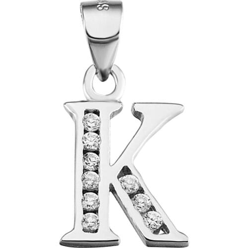 GND0176 New 925 Sterling Silver Crystal Capital Letter K Necklaces Pendants Fashion Jewelry Pendant For Women Dropshipping