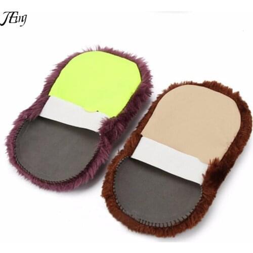 Soft Wool Polishing Shoes Clean Cleaning Gloves Shoe Care Brush Wipe Shoes Mitt Wholesale Color Random 1Pc