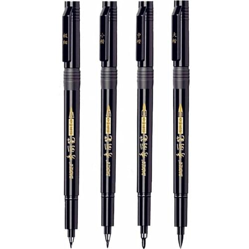 XS, S, M, L Calligraphy Pen Black Painting Drawing Writing Brush Business Signature Pen School Office Supply Stationery