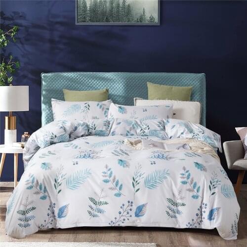 Duvet Cover Bedding Set Summer Fresh Flower Bedcloth with Pillowcases Queen King Size Simple Nordic Style