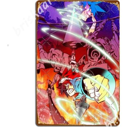 Tengen Toppa Gurren Lagann Metal Signs Cinema Living Room Party Garage Decoration Customize Tin sign Posters