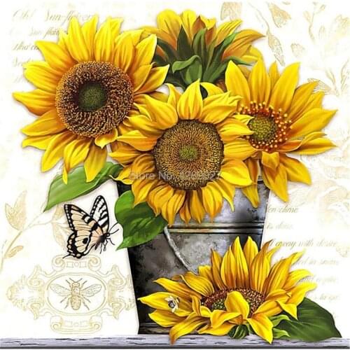 Diamond Painting Kits Sunflowers Mosaic Full Square/Round Drill Flowers Embroidery Cross Stitch Kit 5D DIY Handmade Home Decor
