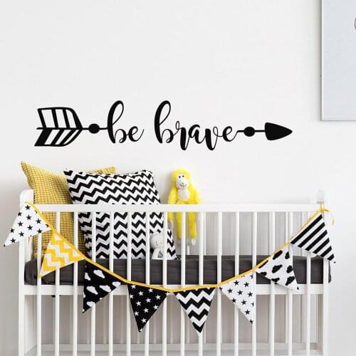 Be Brave Wall Decal Boho Arrow Wall Sticker for Boys Room Decor Removable Wall Decor Kids- Boho Nursery Decor Accessories C975
