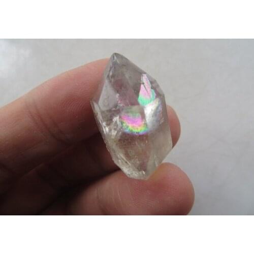 AA Natural Clear Quartz Crystal Herkimer Diamond With Great Rainbows 5.8g