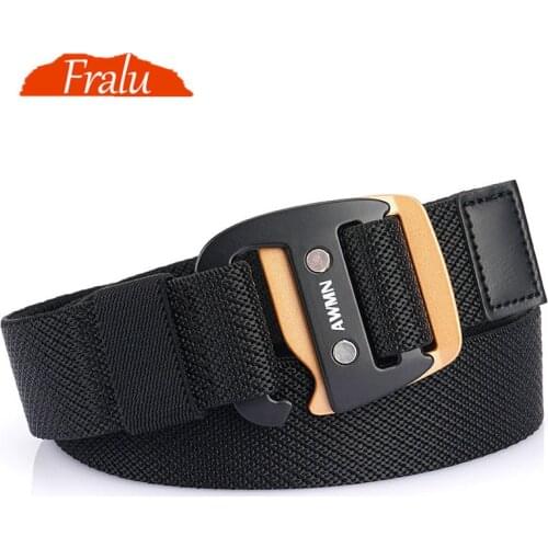 2021 New Mens Elastic Belt For Jeans Pants Metal Buckle Outdoor Sport Casual Woven Stretch Male Tactical Belt Wear-resistant