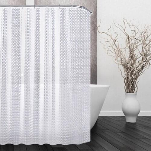 Transparent 3D Waterproof Bathroom Shower Curtain Hotel Toilet Mould Proof Bath Curtain