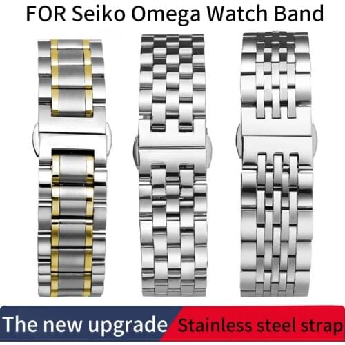 20mm 22mm Stainless Steel Band Strap Butterfly buckle Diving Men Sport Replacement Bracelet Wrist Belt for Omega seiko skx007