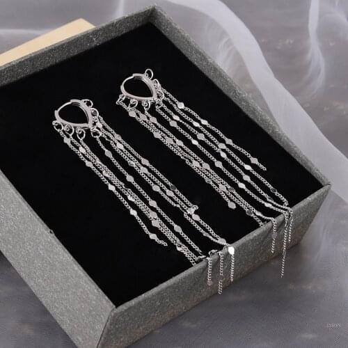 Tassel earring earrings 2020 trendy atmosphere long ear line temperament Long Tassel elegant exquisite Vintage Stud Earrings