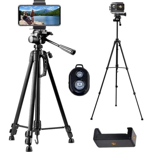 Photography Tripod Stand for Camera and Mobile Cell Phone Smartphone Tripod Cellphone Tripie Teipode for Gopro Dslr Iphone