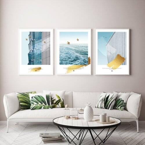 Nordic Landscape Creative Seascape Wall Art Canvas Paintings Abstract Pattern Wall Art Prints and Posters Living Room Home Decor