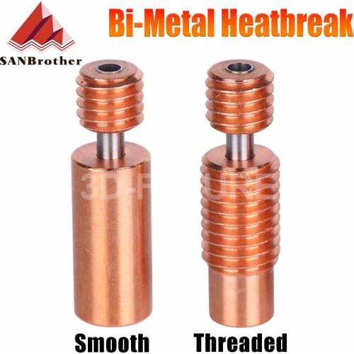 High Quality Bi-Metal Heat Break V6 Throat For E3D V6 PT100 Hotend Prusa i3 MK3 Heater Block 1.75mm 3D Printer Parts heatbreak