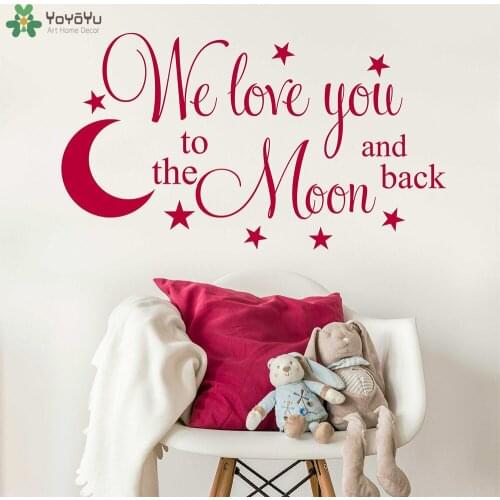 YOYOYU Wall Decal Children Bedroom Vinyl Wall Stickers Quote We Love You To The Moon And Back Removable Home Decor Art DIY SY825
