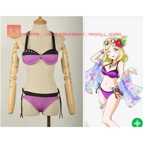 Love live sunshine Aqours Ohara Mari bikini cosplay costume summer pool dress beach suit Free Shipping