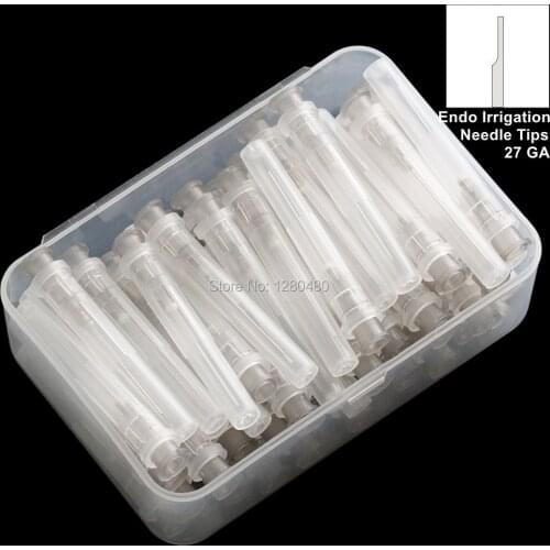 1 Box (50Pcs) Dental Endo Irrigation Needle Tip Gray 27GA End Closed One Side Vented Balf - Cut Hole Endo Syringe Tips