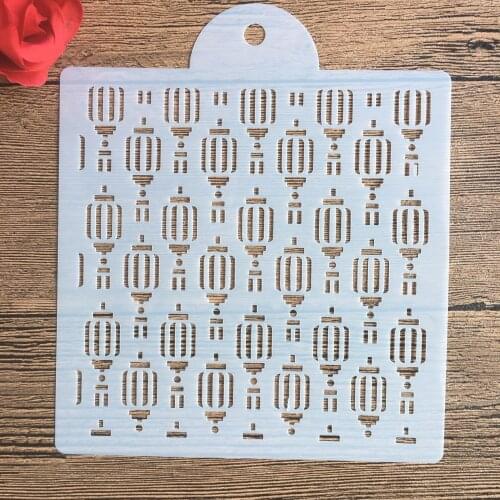 1pc 15 * 15cm mold DIY Pattern hollow template Stencils cake baking sugar powder sieve mold graffiti drawing tiles Stencils -11