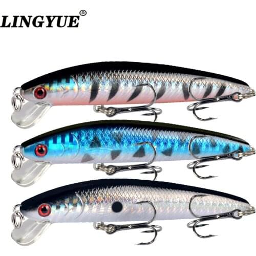 LINGYUE Classical Minnow Fishing Lure 95mm 9g Topwater Bait Twinkle Skin Wobbler Crankbait Tight Leurre Isca Artificial Pesca