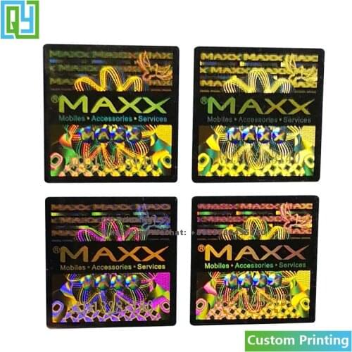 10000pcs 15x15mm Free Shipping Custom Printing 3D Golden Foil Hologram Stickers Security Packaging Labels Brand Mark Laser Seals