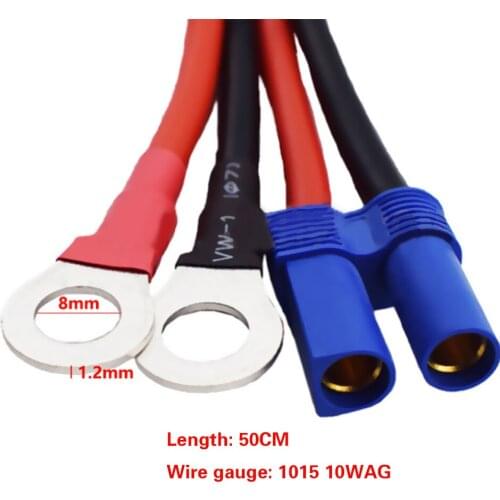 10WAG 50CM 12-36V EC5 Female Connector to Ring Terminal Extension Cord Cable