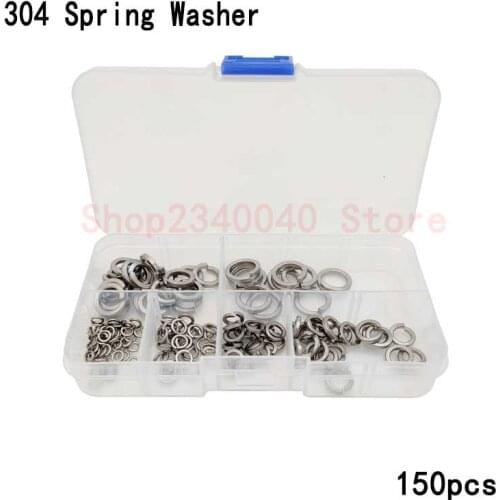 150pcs/set lock washers set stainless steel M3 M4 M5 M6 M8 M10 spring washer assortment kit Elastic Gasket