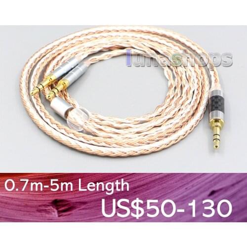 LN007007 16 Core OCC Silver Plated Mixed Headphone Earphone Cable For Onkyo A800 Philips Fidelio X3 Headphone 3.5mm Pin
