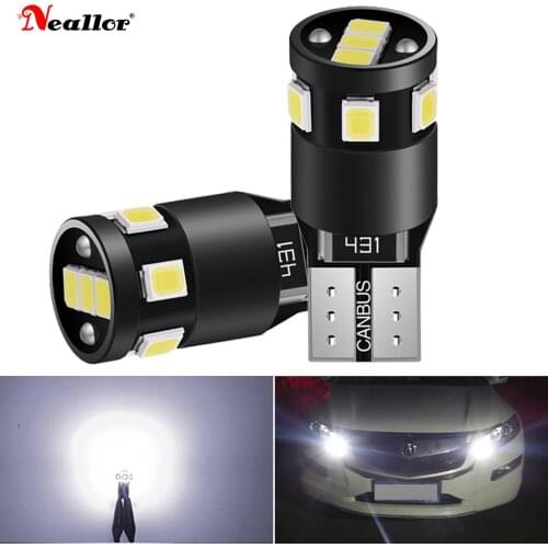 2Pcs W5W LED T10 Led Canbus 168 194 LED Bulb 9SMD Car Side Marker Light License Plate Lamp White Diode 12V 6000K 2821 2825 2827