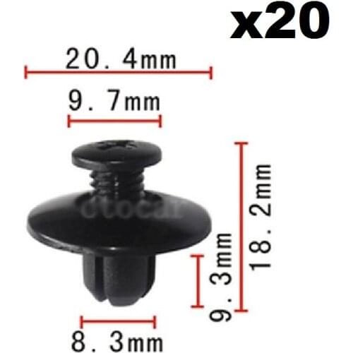 20pcs OEM Nylon Retainer Clip Rivet For Honda For Mazda For Nissan 90675-SB3-003 63876-95596 FB01-56-964