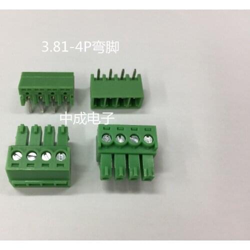 200PCS 2EDGK-3.81-4P + 2EDGV-3.81-4P 2EDGK 2EDGV 4Pin 3.81mm Straight Pin Plug-in Screw Terminal Block ROHS