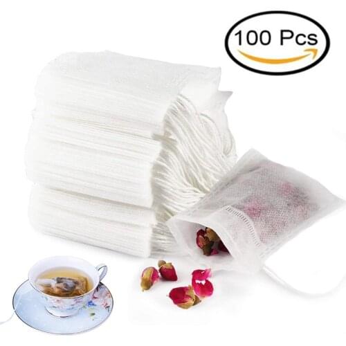 50-100Pcs/set Disposable Tea Bags Empty Scented Tea Bag Heat Seal Filter Paper for Herb Loose Tea