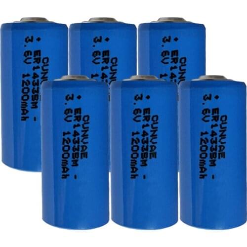 6PCS 2/3AA Size ER14335M 14335 3.6V 1200mah Lithium Batteries High Magnification Li-ion Instrument Battery for Smart Meter