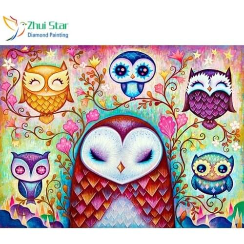 Diamond Embroidery Animals Mosaic Cross Stitch Owl 5D DIY Diamond Painting Birds Full Square Drill Decoration Home XY1