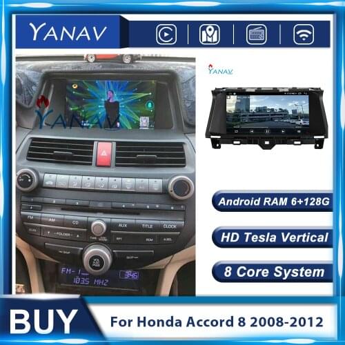 Android 2 Din Stereo Receiver Multimedia MP3 Player Car Radio For Honda Accord 8 Car Audio Video HD Touch Screen GPS Navigation