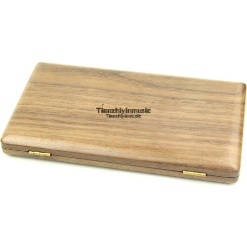 Free Ship Handmade Wood Leather Saxophone Clarinet Reeds Case Box Hold 8 Reeds