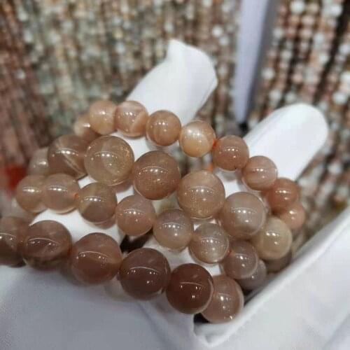 Natural Stone Beads Bracelet Sun Stone For Men And Women Wear Elastic String Beaded Jewelry6mm 8mm 10mm
