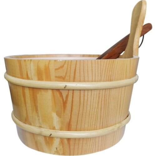 Sauna Wooden Bucket Wooden Spoon Sauna Room Bathroom Dedicated Labor-saving And Convenient Wood Sauna Room Essential Accessories