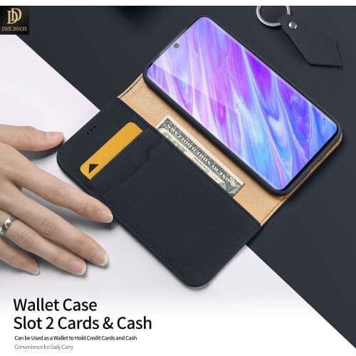 For Samsung Galaxy S20 DUX DUCIS Wish Series Luxury Case Flip Cover with card Slot Sturdy Stand Support Wireless Charging