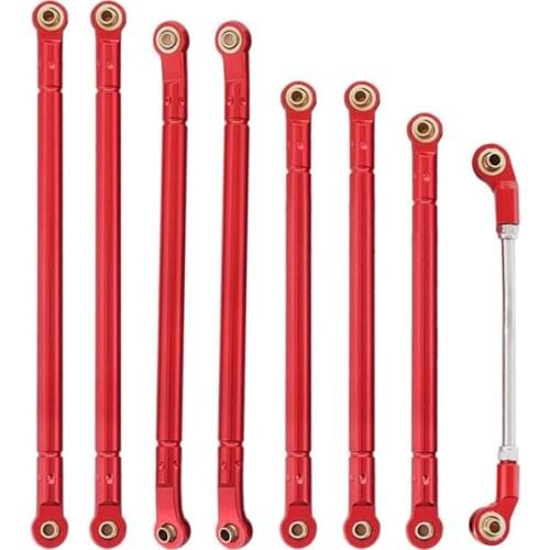For 1/10 RC Crawler Axial SCX10 III AXI03007 Upgrade Parts 8Pcs Aluminum Alloy Link Rod Pull Rod with Panhard Bar