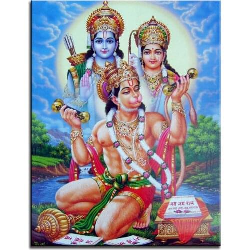 Ancient Indian holy temple worship gods Hindu deities painting Home decor simulation oil painting on the canvas print 2019042015