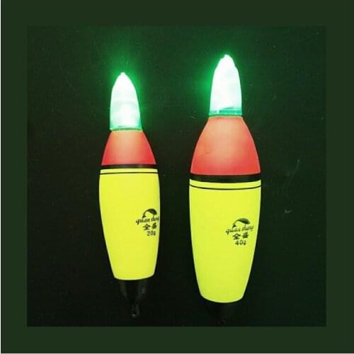 EVA Rock Fishing float with led lamp on its top suitable for night fishing by river or lake with button battery