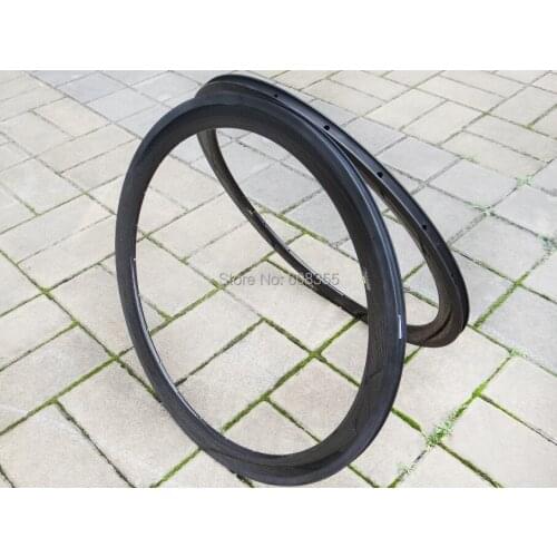 FLX-RIM-C05 : 3K Carbon Cycling road bike Bicycle 700C Clincher wheel rim 50mm (Basalt Brake Side)