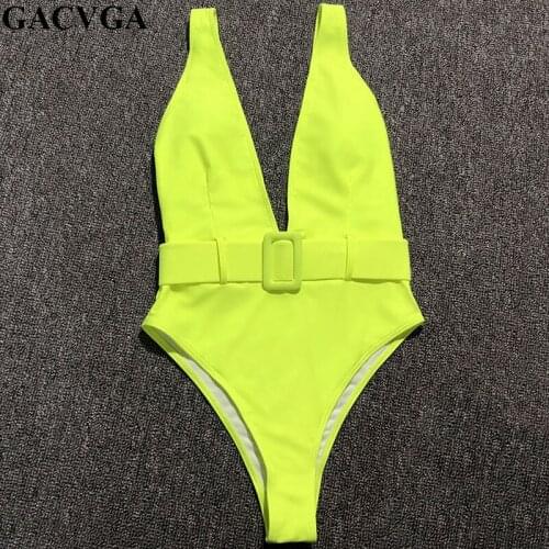GACVGA Sexy Bikini With Belt High Waist Swim Suit One Piece Swimsuit Women Swimwear Summer Beach Bathing Suit Biquini