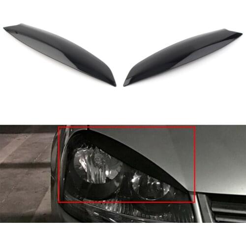Car Headlight Eye Lid Eyebrow Cover Trim For VW Golf MK5 GTI R32 2005 2006 2007 ABS Plastic Glossy Black