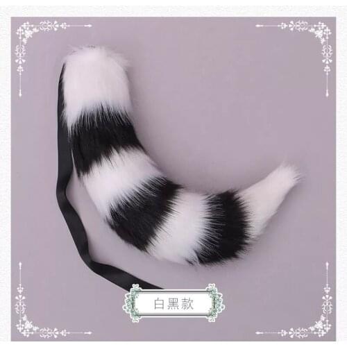 Hand made ear cos the raccoons tail can be concave shape who 'dress up the foxs tail tail hand for color matching animals tail