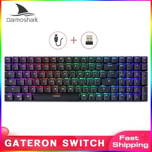 Newest 100 Key Motospeed Gaming Mechanical Keyboard Wireless Dual Mode GATERON Switch Metal Panel For Win/Mac Professional Gamer