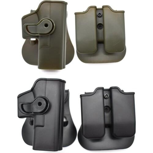 IMI Gen3-4 Glock 17 Gun Holster Tactical Right Hand 360 Rotaton Belt Pistol Case Double Magazine Holster Pouch for 17 19 22 23