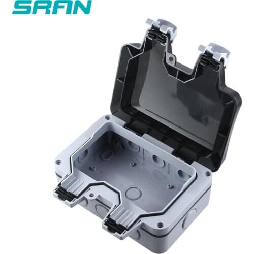 IP66 Weatherproof Waterproof Outdoor Wall Power Socket 16A Double EU Standard Electrical Outlet Grounded AC 110~250V